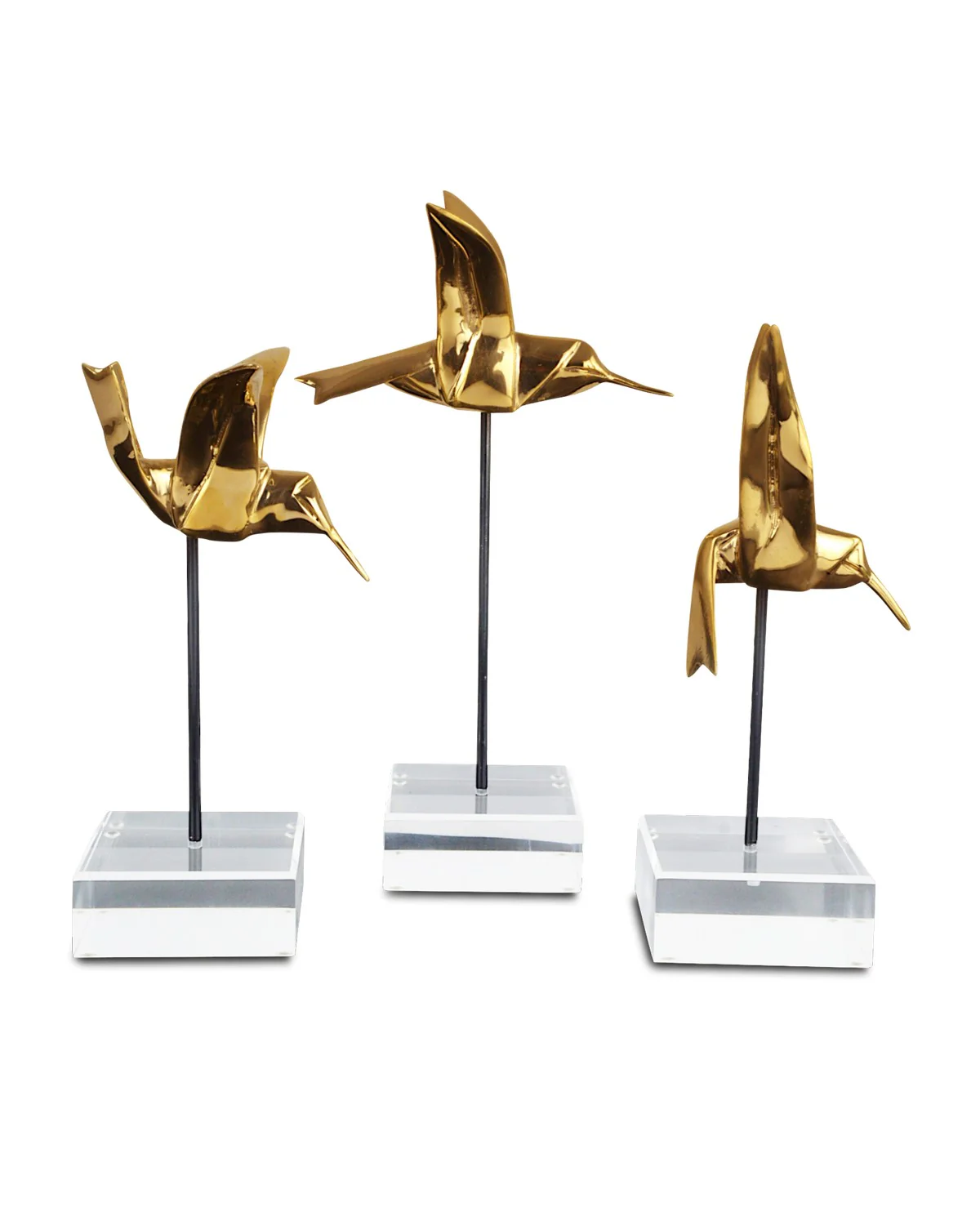 Gold Hummingbirds Set of 3 Hummingbirds Set of 3