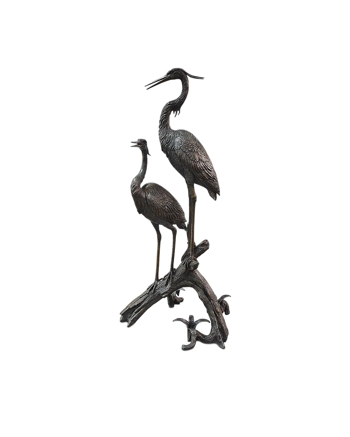 Herons on Branch Bronze Herons on Branch