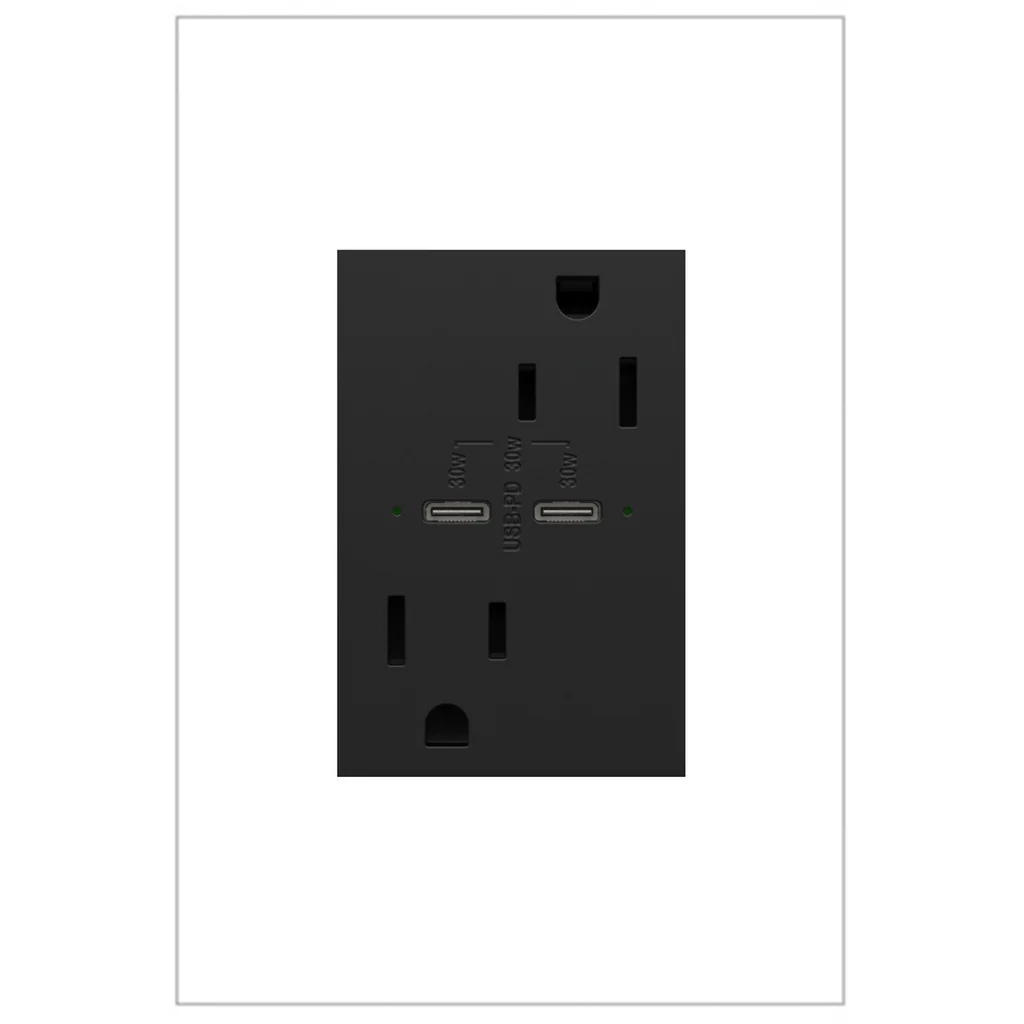 15A Tamper Resistant Ultra Fast Plus Power Delivery USB Type C Outlet Plus Size ARTRUSB15PD30G4