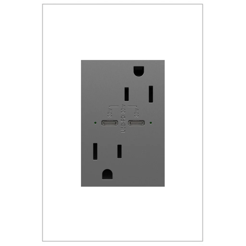 15A Tamper Resistant Ultra Fast Plus Power Delivery USB Type C  Outlet  Plus Size ARTRUSB15PD30M4