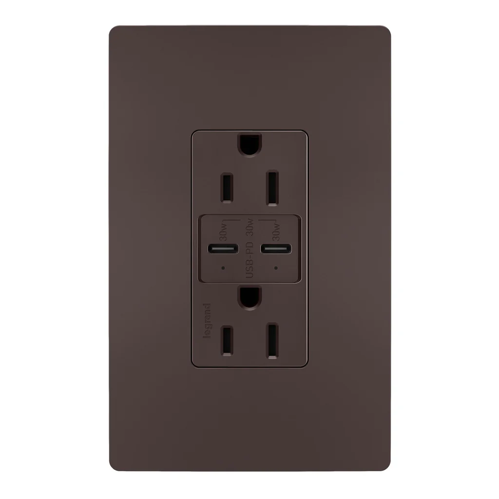 15A Tamper Resistant Ultra Fast PLUS Power Delivery USB Type C  Outlet R26USBPDDBCC6
