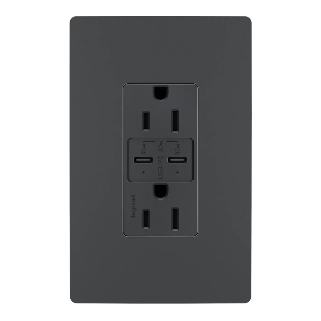 15A Tamper Resistant Ultra Fast PLUS Power Delivery USB Type C  Outlet R26USBPDGCC6