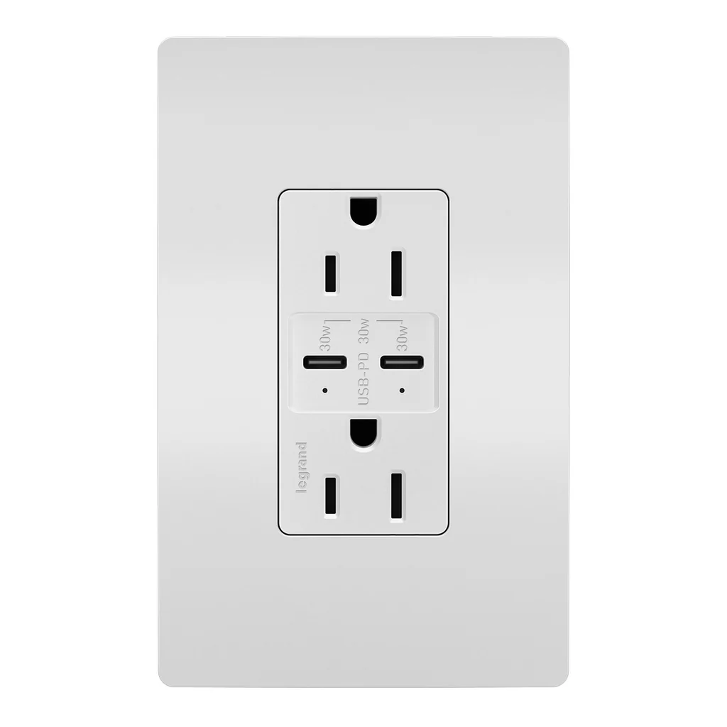 15A Tamper Resistant Ultra Fast PLUS Power Delivery USB Type C  Outlet R26USBPDW