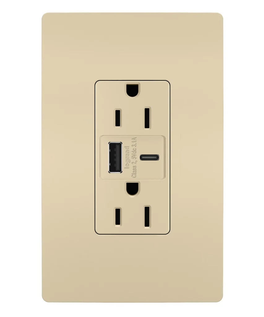 15A Tamper Resistant USB Type A C Outlet R26USBACI