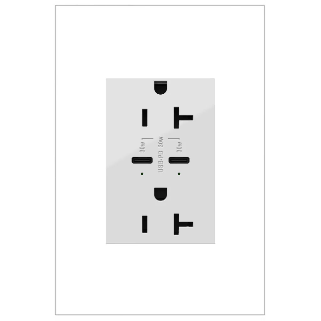 20A Tamper Resistant Ultra Fast Plus Power Delivery USB Type C Outlet Plus Size ARTRUSB20PD30W4 - Image 2