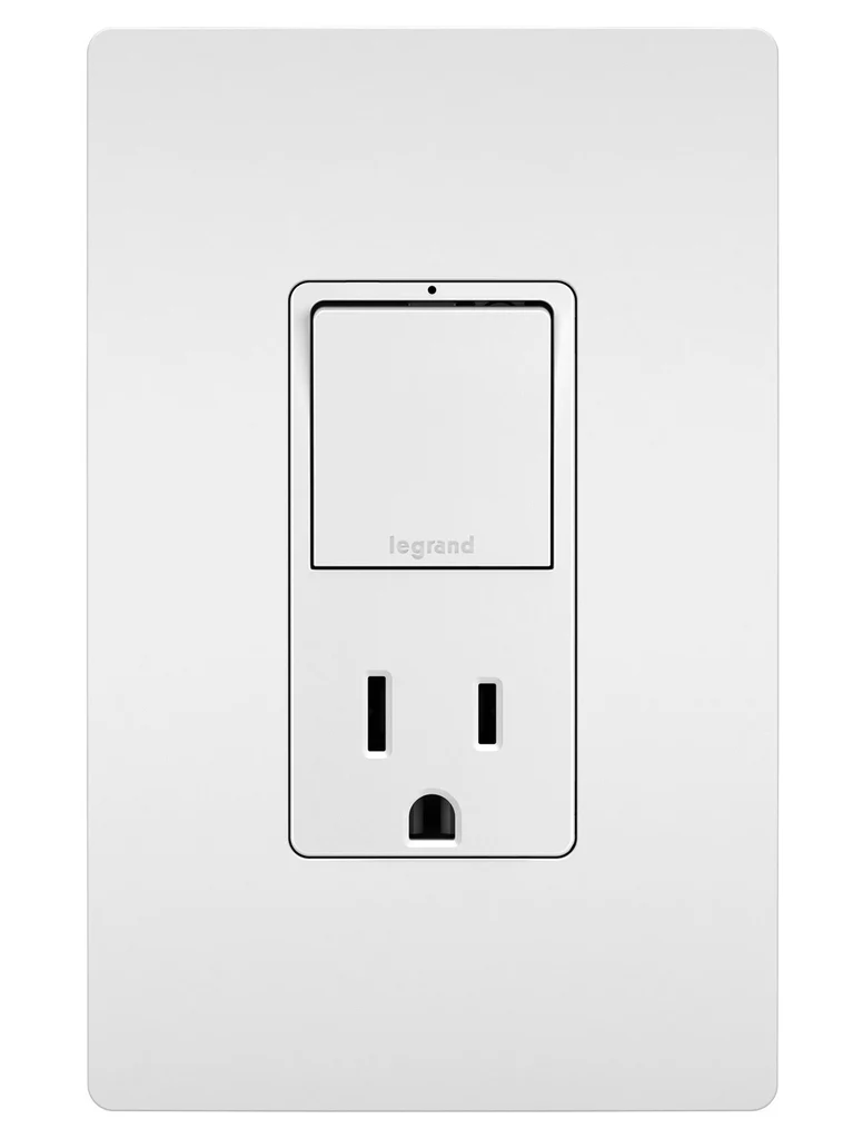 Single Pole 3 Way Switch with 15A Tamper Resistant Outlet RCD38TRW
