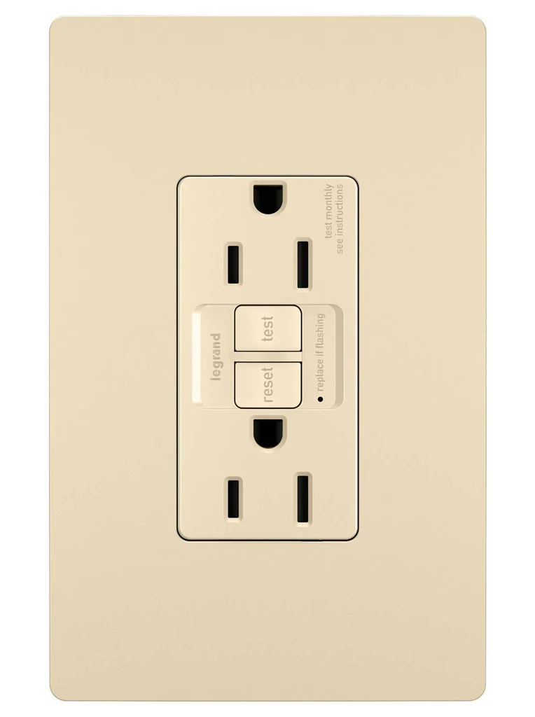 Tamper Resistant 15A Duplex Self Test GFCI Receptacles with SafeLock Protection 1597TRI