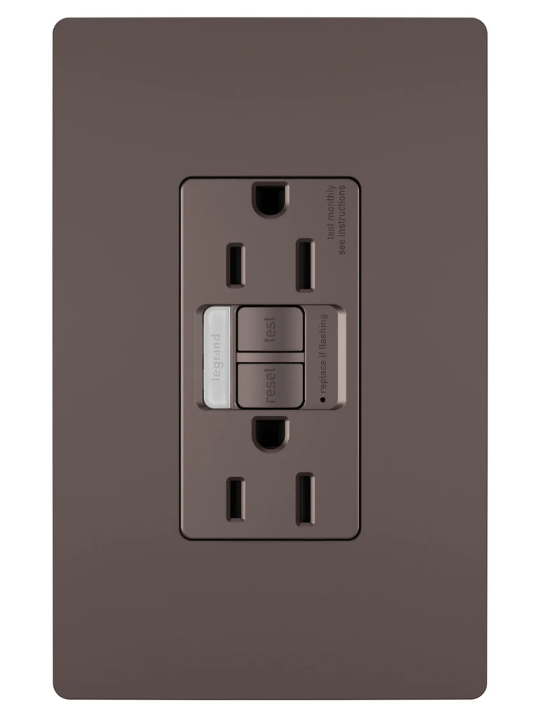 Tamper Resistant 15A Duplex Self Test GFCI Receptacles with SafeLock Protection and Night Light 1597NTLTRDBCC4