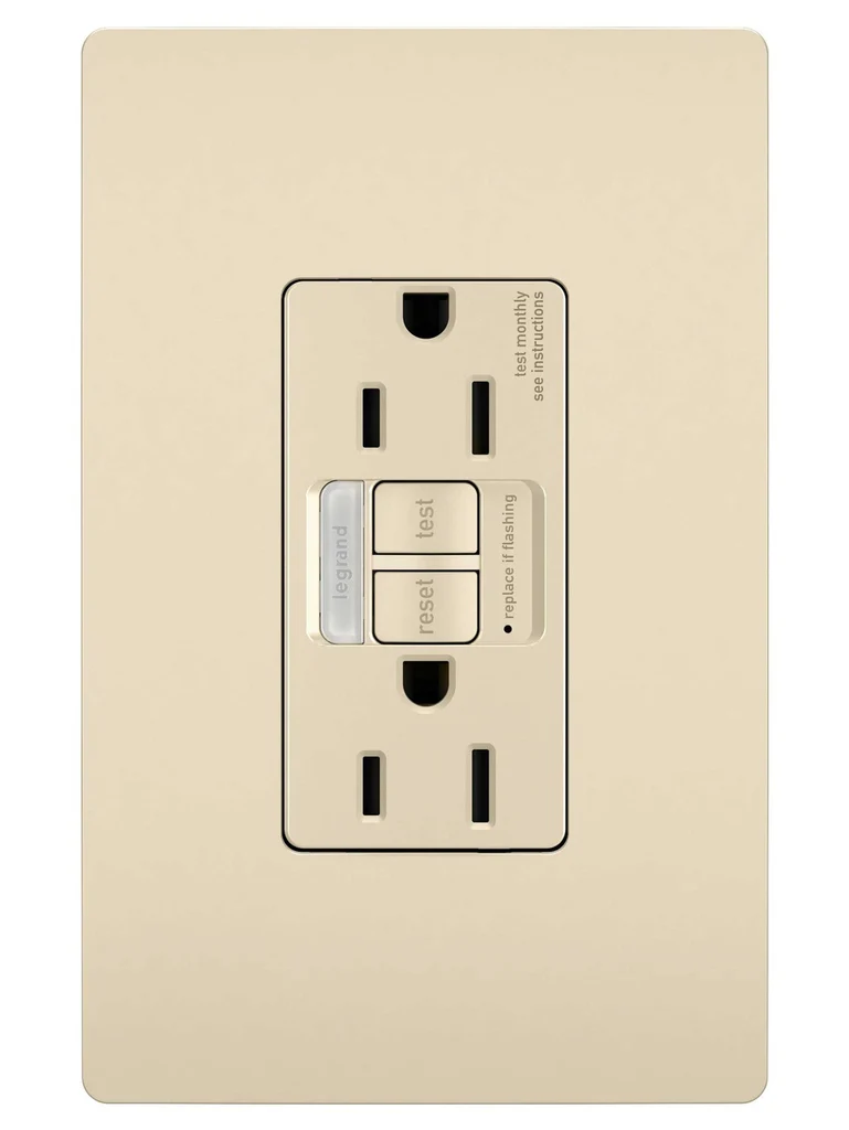 Tamper Resistant 15A Duplex Self Test GFCI Receptacles with SafeLock Protection and Night Light 1597NTLTRLA