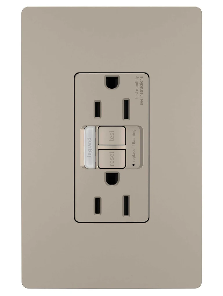 Tamper Resistant 15A Duplex Self Test GFCI Receptacles with SafeLock Protection and Night Light 1597NTLTRNICC4