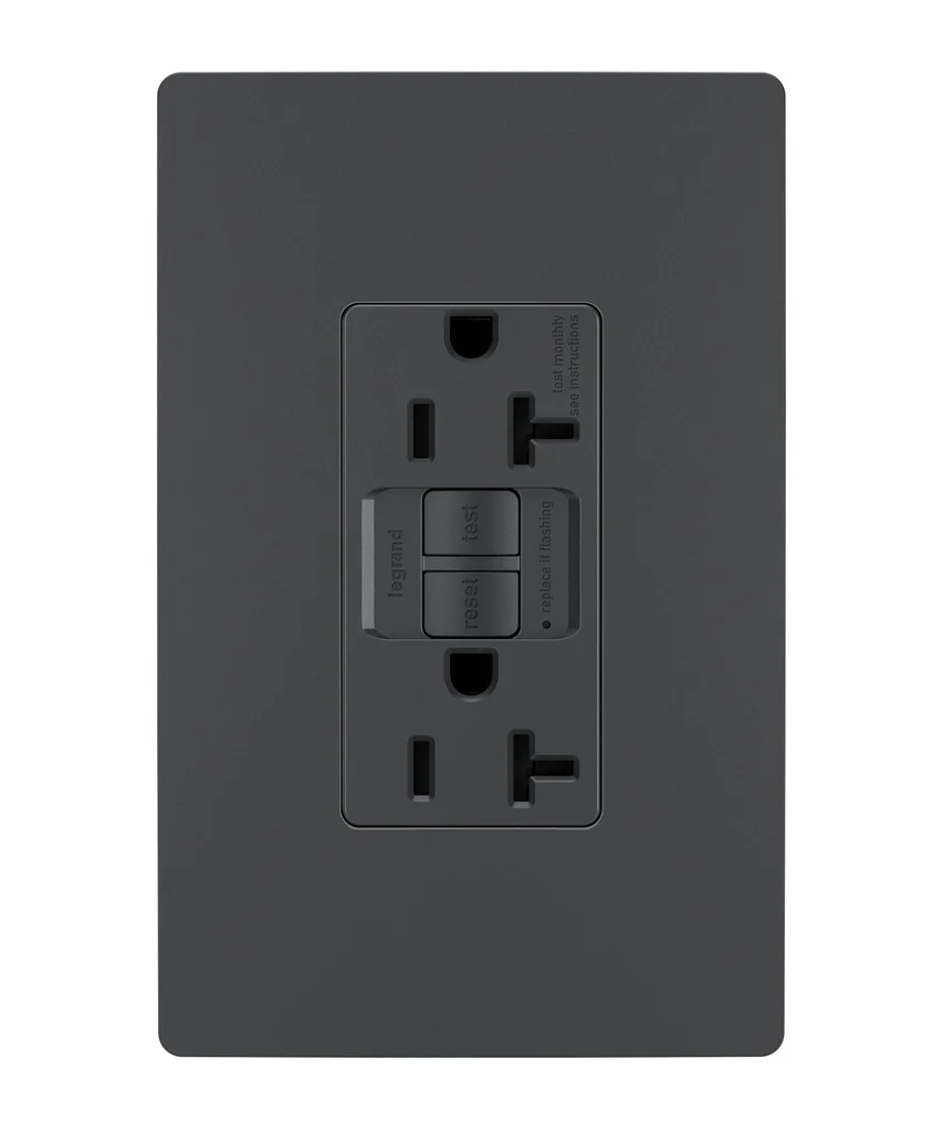 Tamper Resistant 20A Duplex Self Test GFCI Receptacle with SafeLock Protection 2097TRGCC4