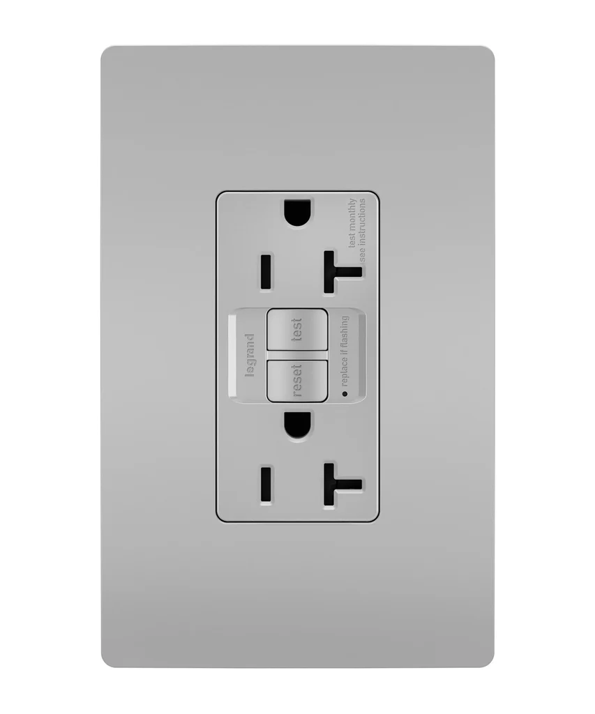 Tamper Resistant 20A Duplex Self Test GFCI Receptacle with SafeLock Protection 2097TRGRY