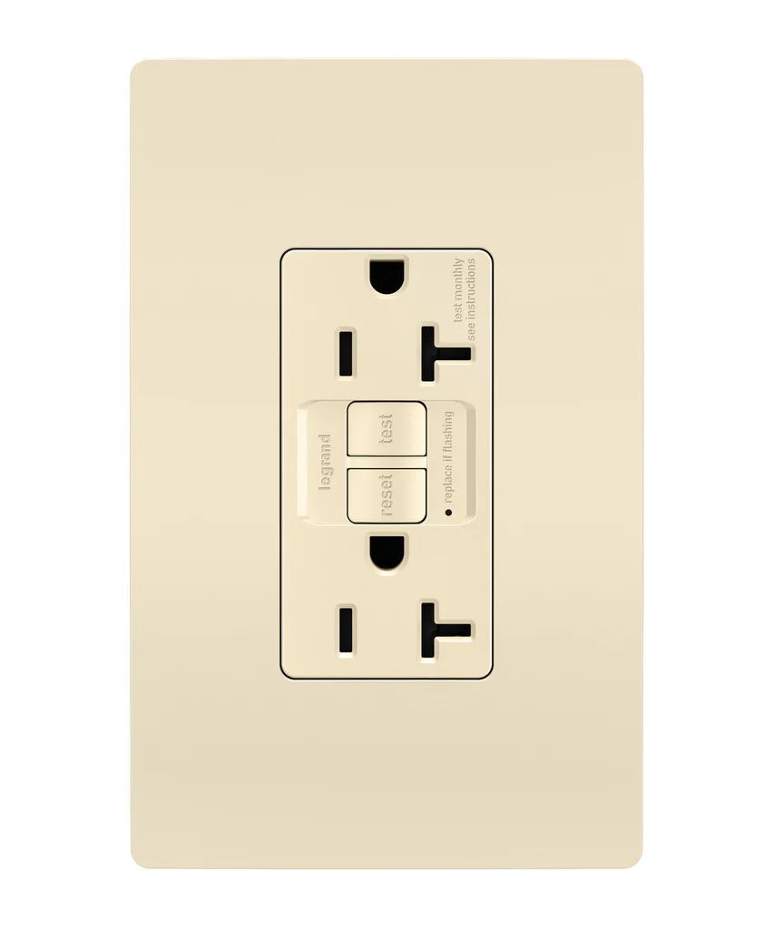 Tamper Resistant 20A Duplex Self Test GFCI Receptacle with SafeLock Protection 2097TRLA