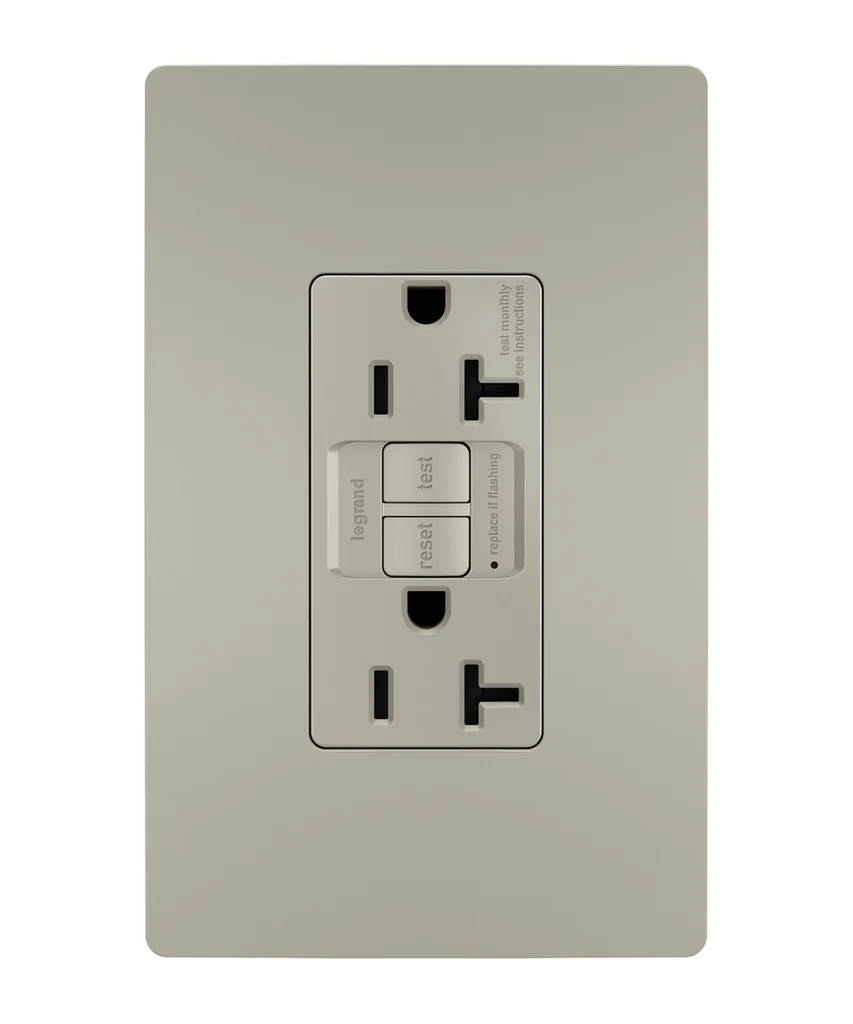Tamper Resistant 20A Duplex Self Test GFCI Receptacle with SafeLock Protection 2097TRNICC4