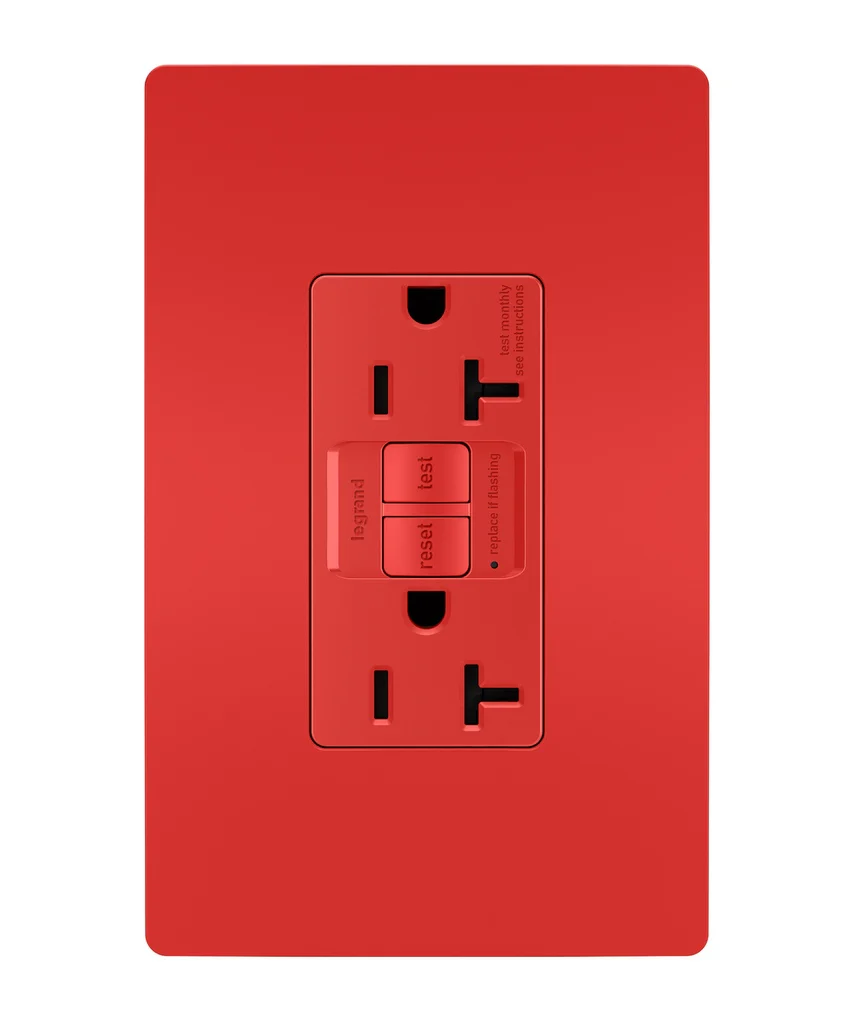 Tamper Resistant 20A Duplex Self Test GFCI Receptacle with SafeLock Protection 2097TRRED