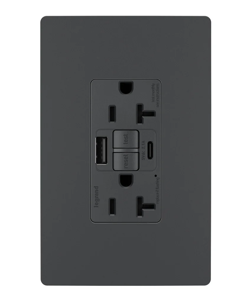 Tamper Resistant 20A Duplex Self Test GFCI Receptacles with SafeLock Protection Type A C Outlet 2097TRUSBACGC4