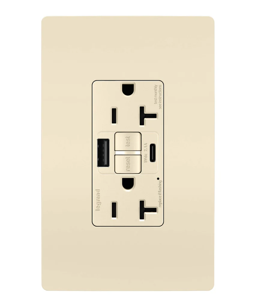 Tamper Resistant 20A Duplex Self Test GFCI Receptacles with SafeLock Protection  Type A C Outlet 2097TRUSBACLA