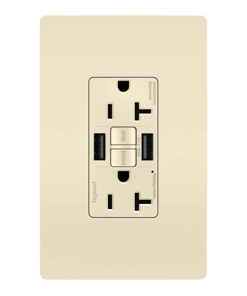 Tamper Resistant 20A Duplex Self Test GFCI Receptacles with SafeLock Protection  Type A  Outlet 2097TRUSBAALA
