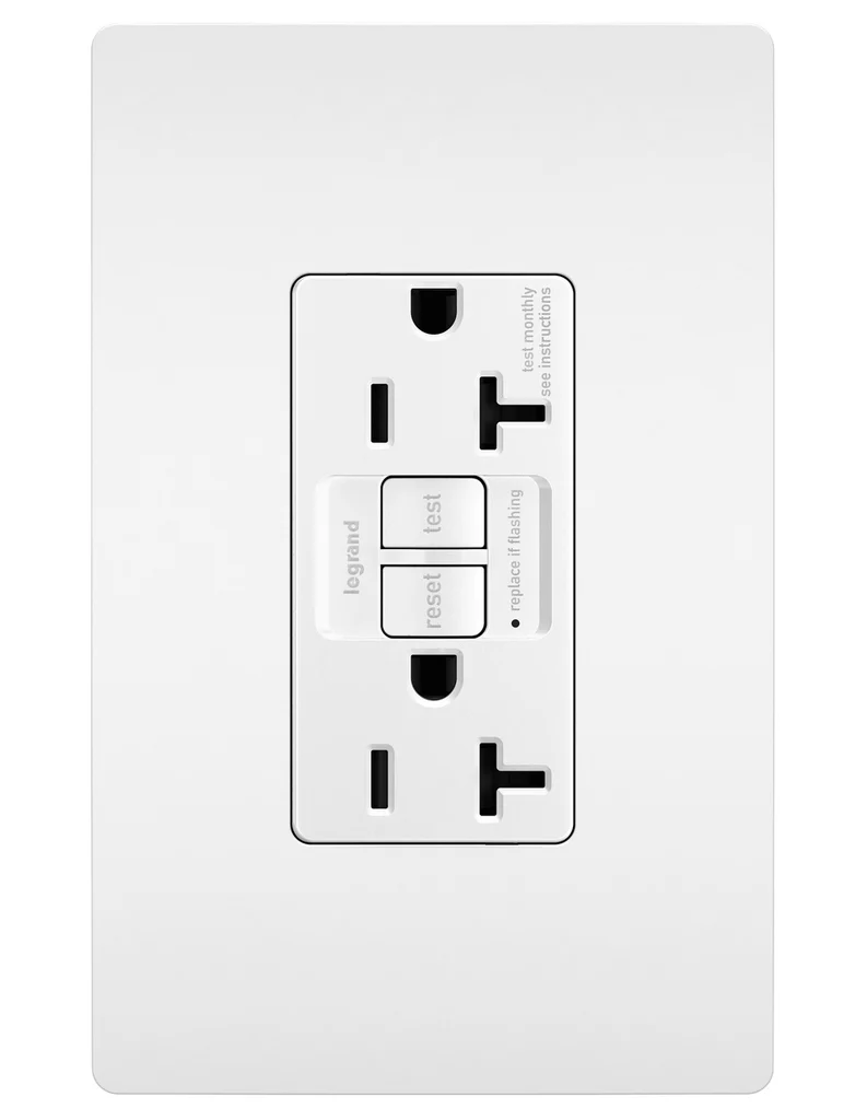 Tamper Resistant Sensitive Appliance 15A Duplex Self Test GFCI Receptacles with SafeLock Protection 1597TRAPLW