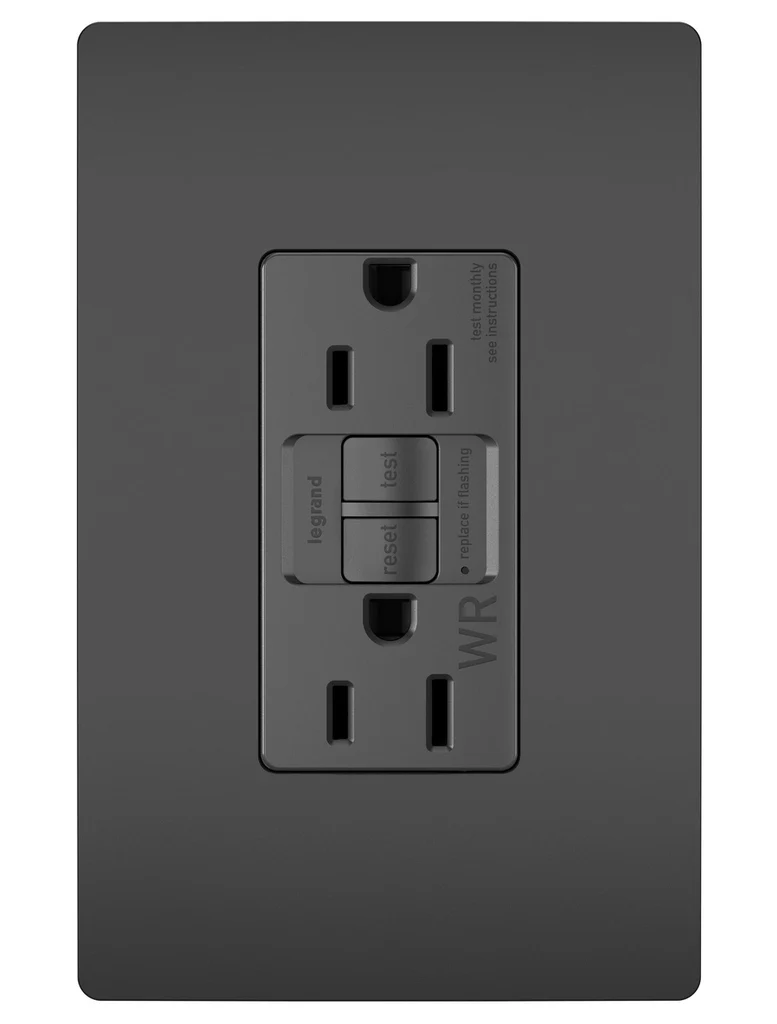Tamper Resistant Weather Resistant 15A Duplex Self Test GFCI Receptacles with SafeLock Protection 1597TRWRBK