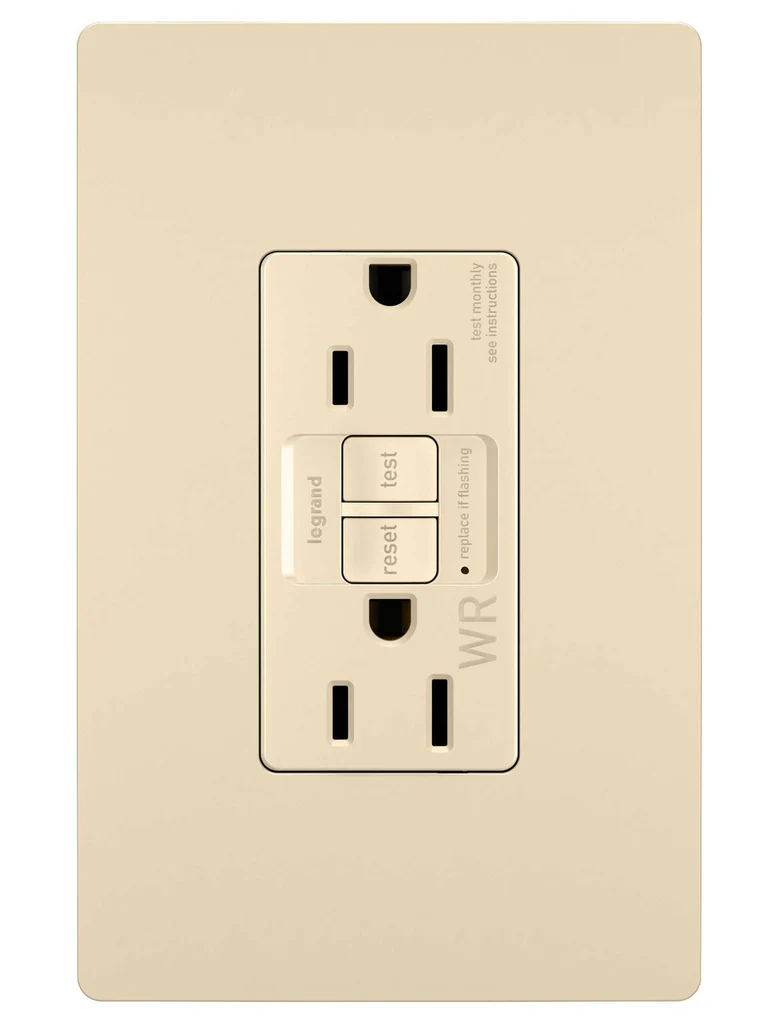 Tamper Resistant Weather Resistant 15A Duplex Self Test GFCI Receptacles with SafeLock Protection 1597TRWRI