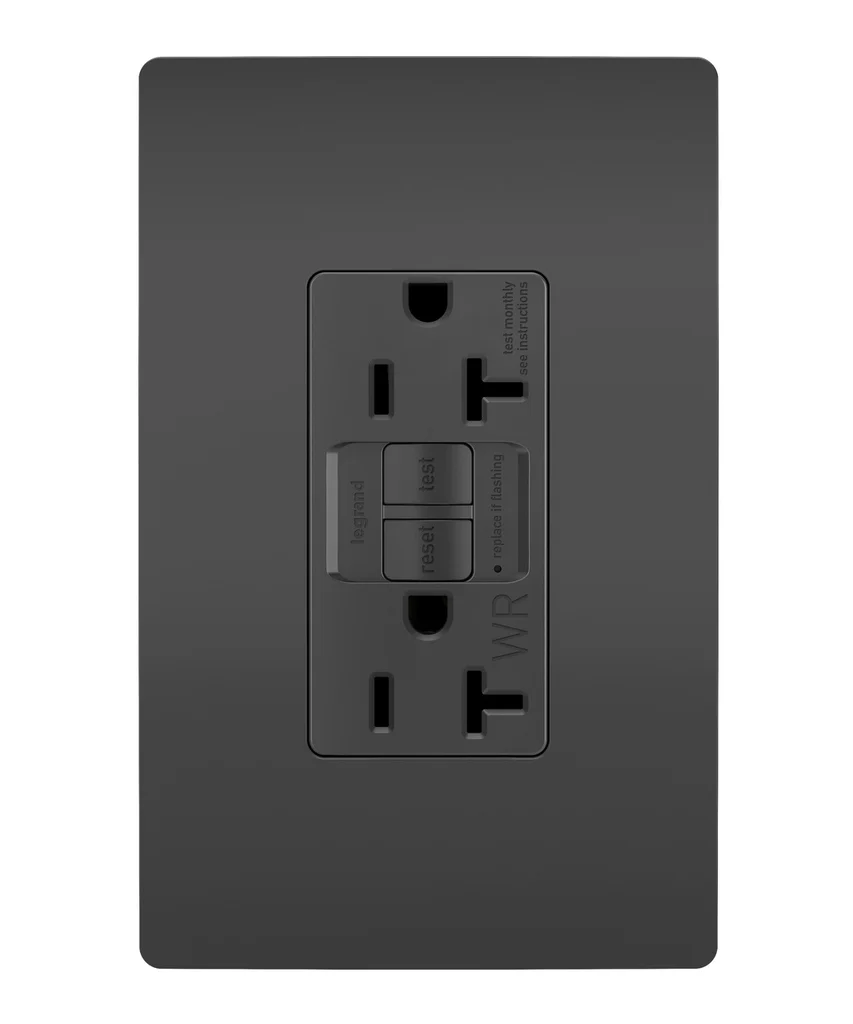 Tamper Resistant Weather Resistant 20A Duplex Self Test GFCI Receptacles with SafeLock Protection 2097TRWRBK