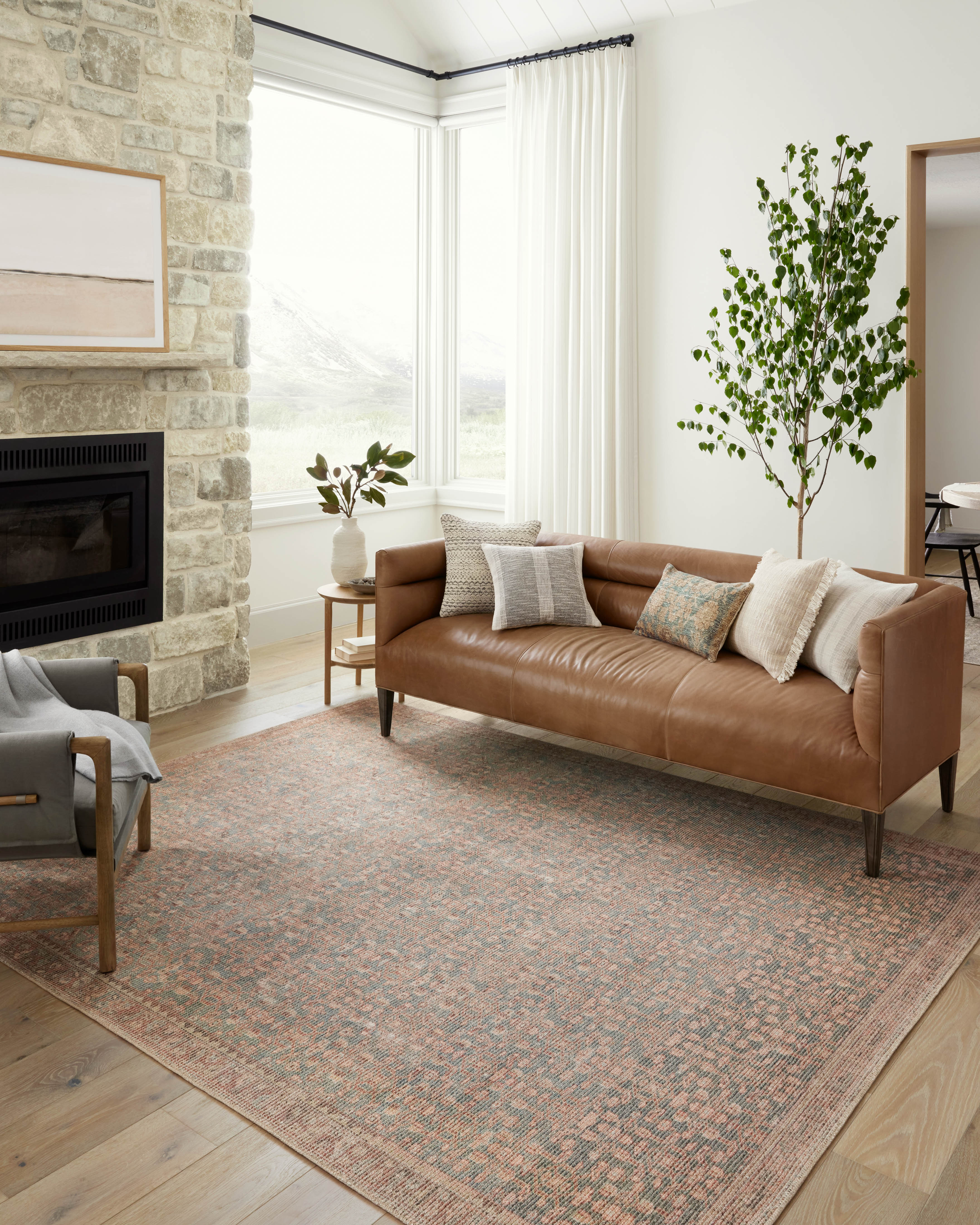 Aubrey Blue / Terracotta Rug (AUB-04) - Image 2