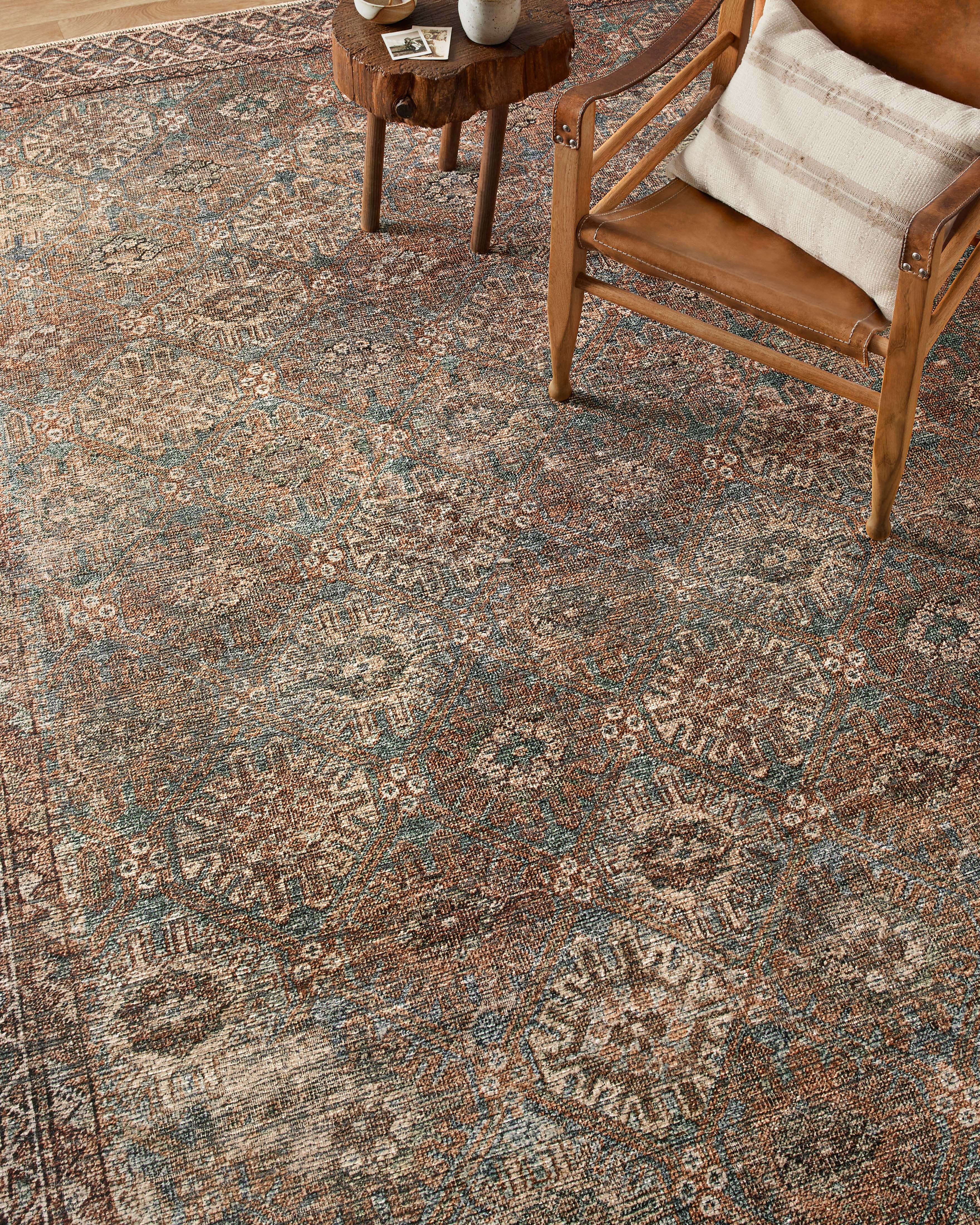 Billie Aqua / Rust Rug (BIL-04) - Image 6