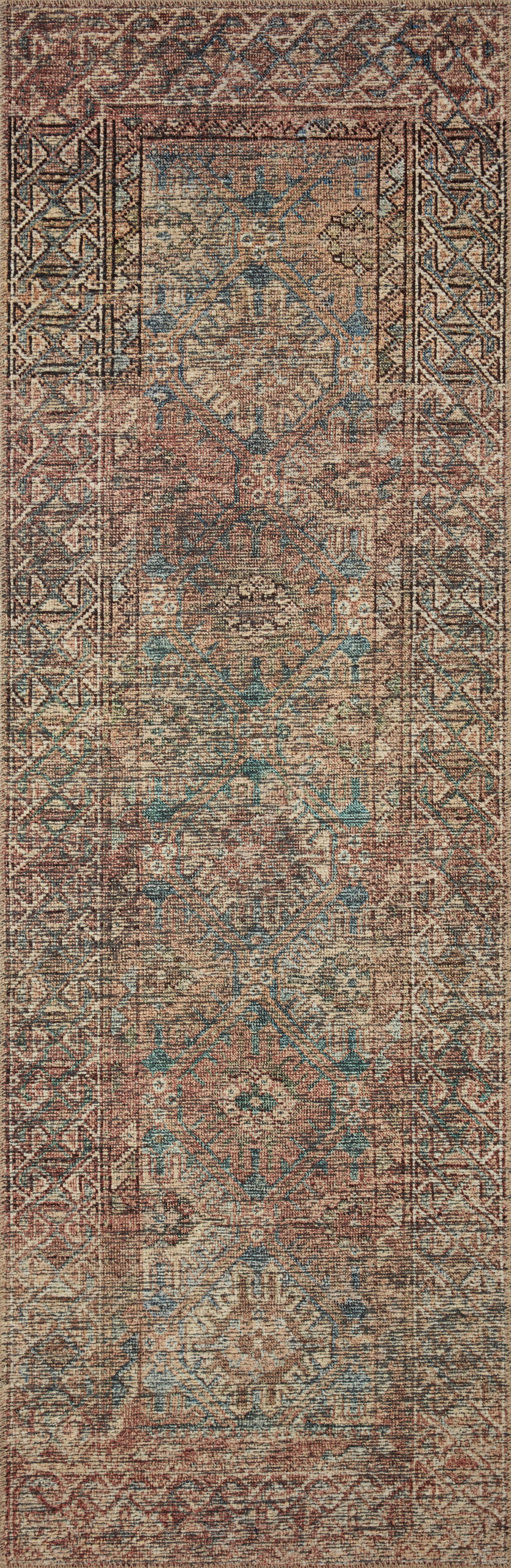 Billie Aqua / Rust Rug (BIL-04) - Image 8
