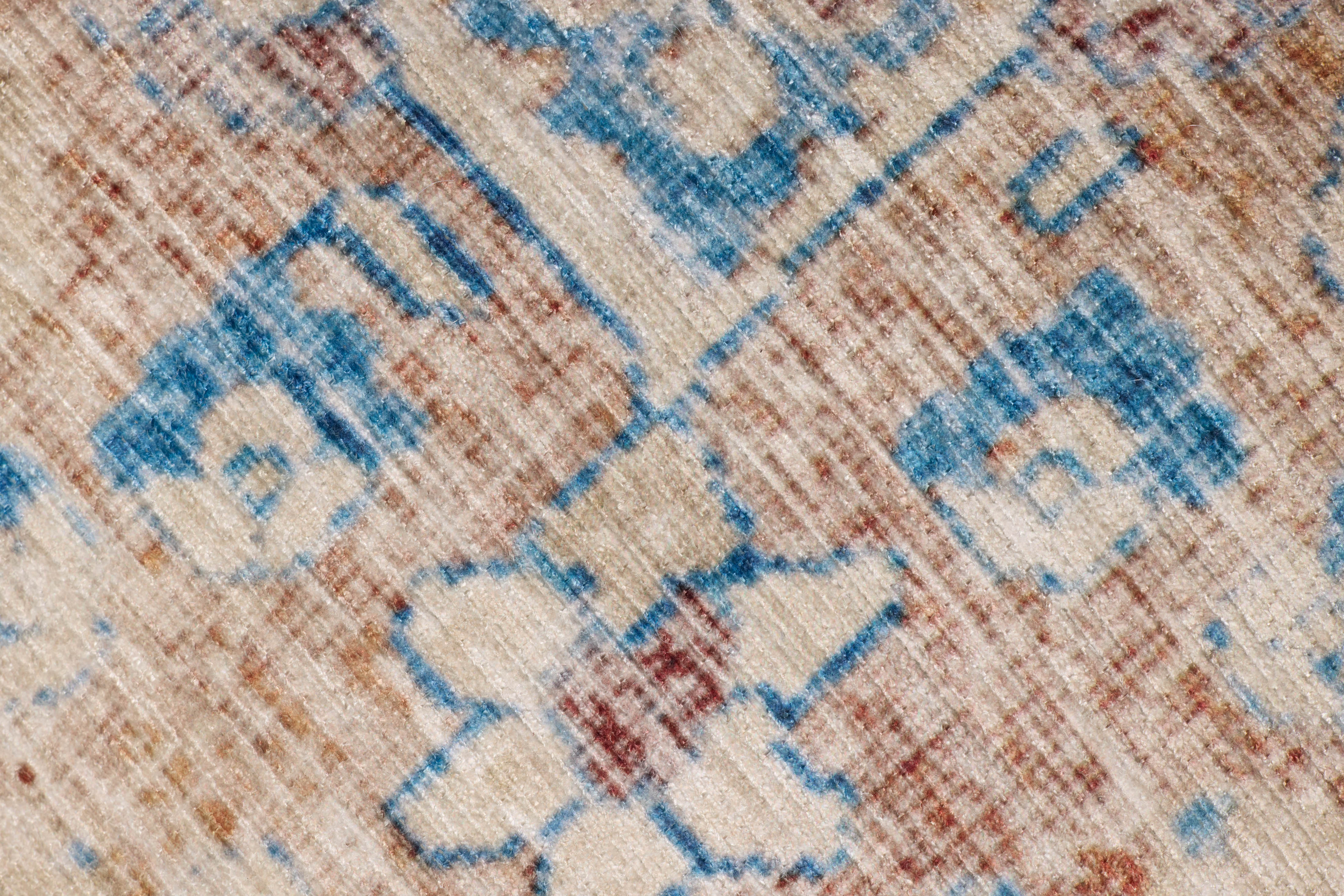 Blue / Tangerine Pouf (LPF211) - Image 5