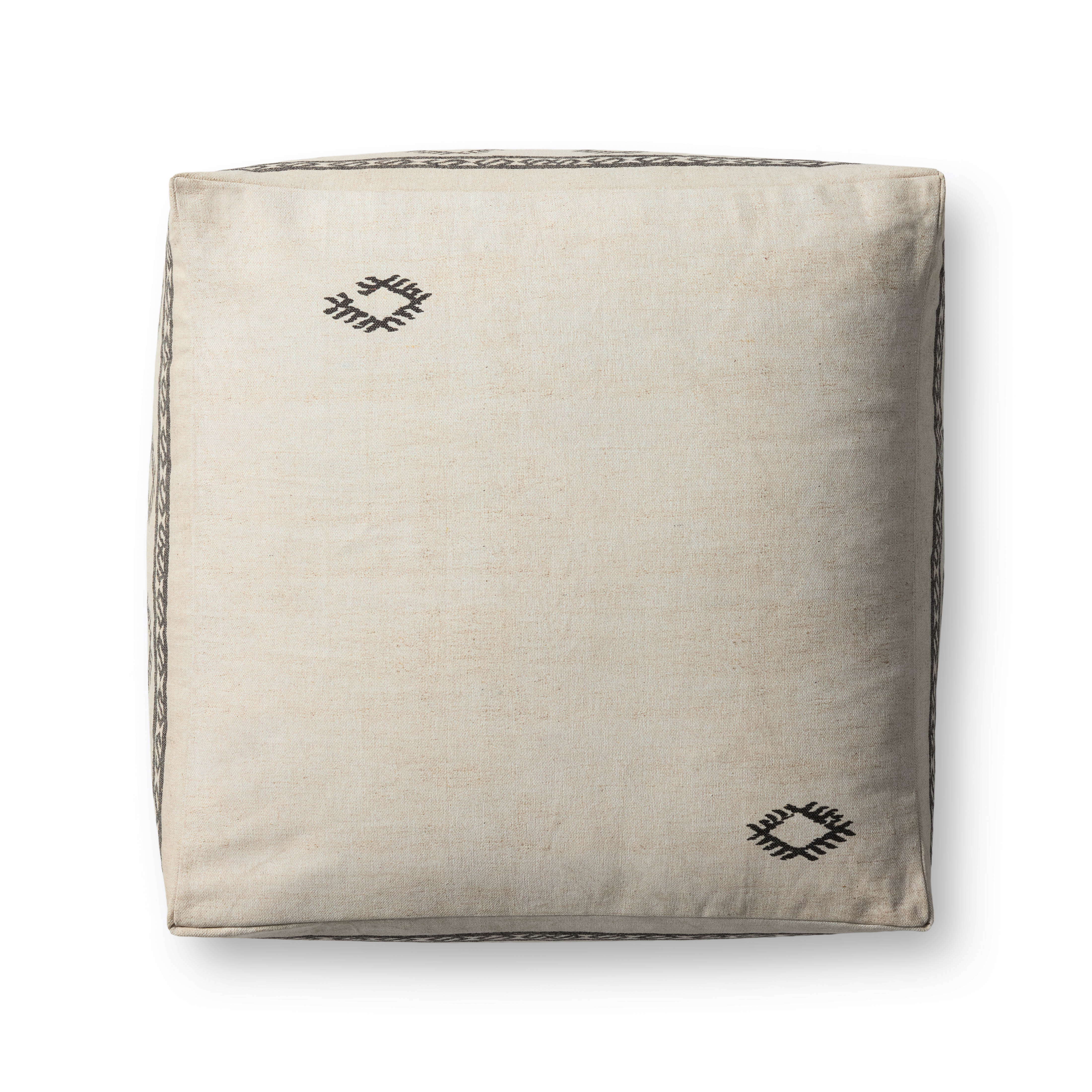 Ivory / Brown Pouf (LPF0042) - Image 2