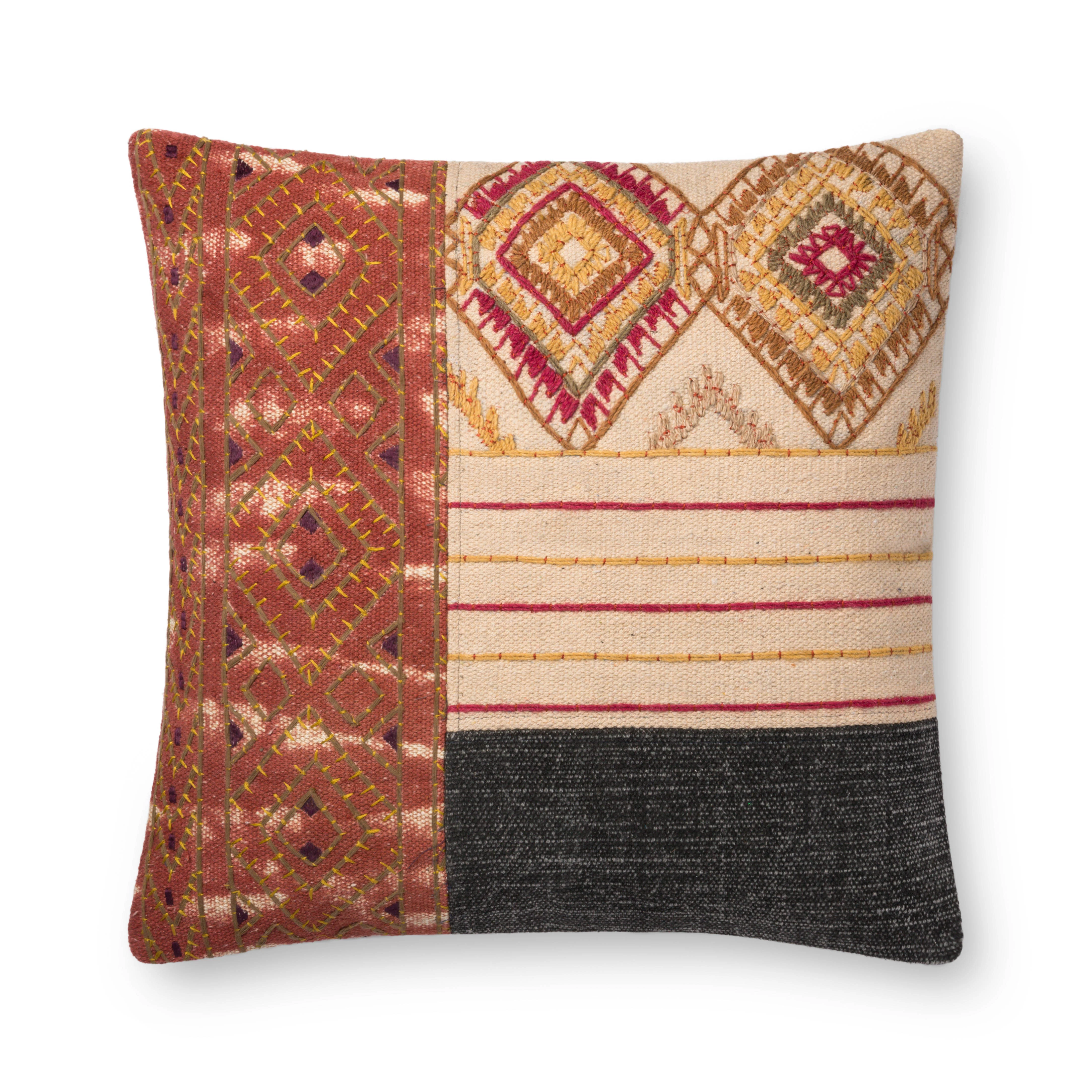 Rust / Grey Pillow (P0679)