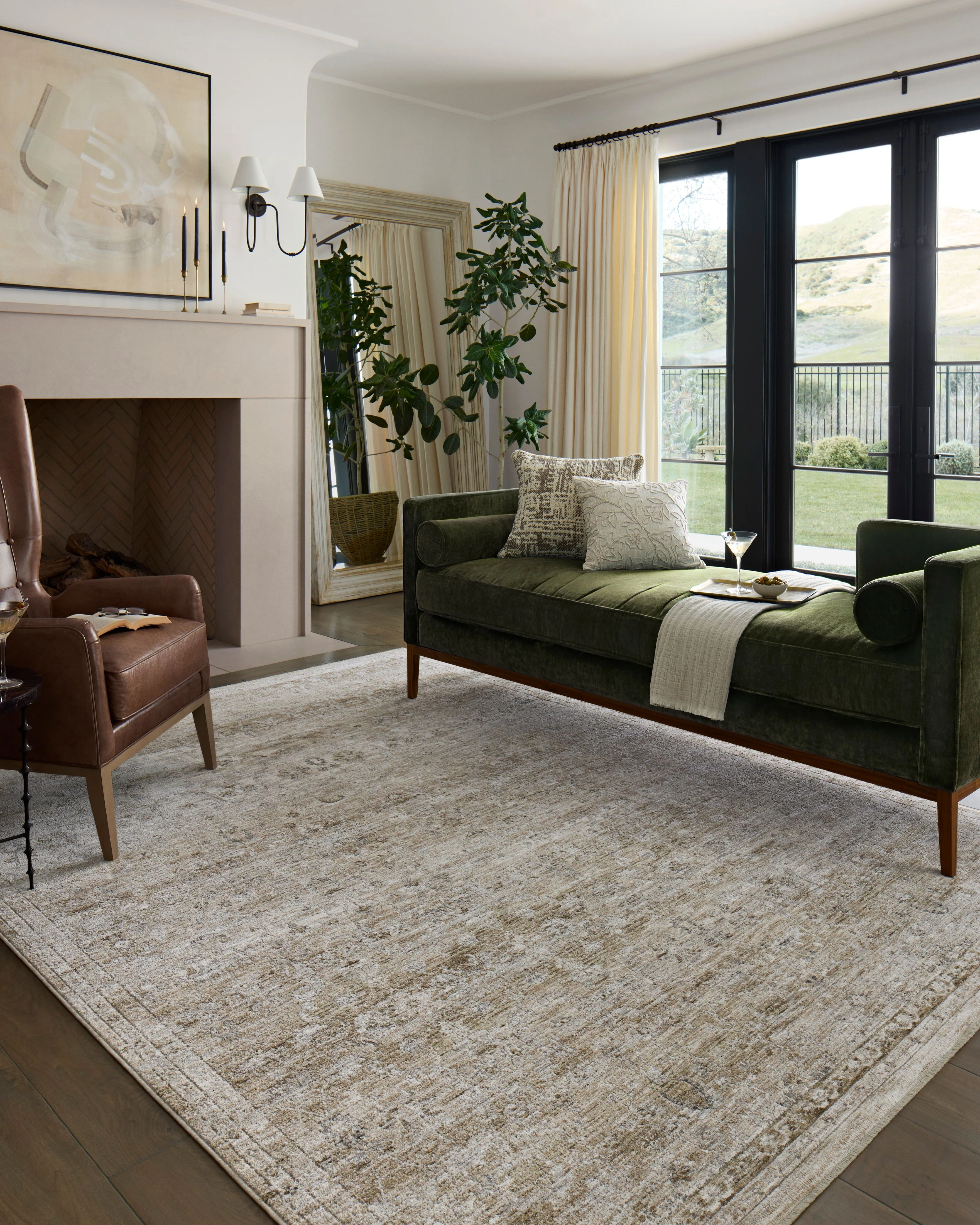 Tabitha Ivory / Khaki Rug (TAI-03) - Image 2