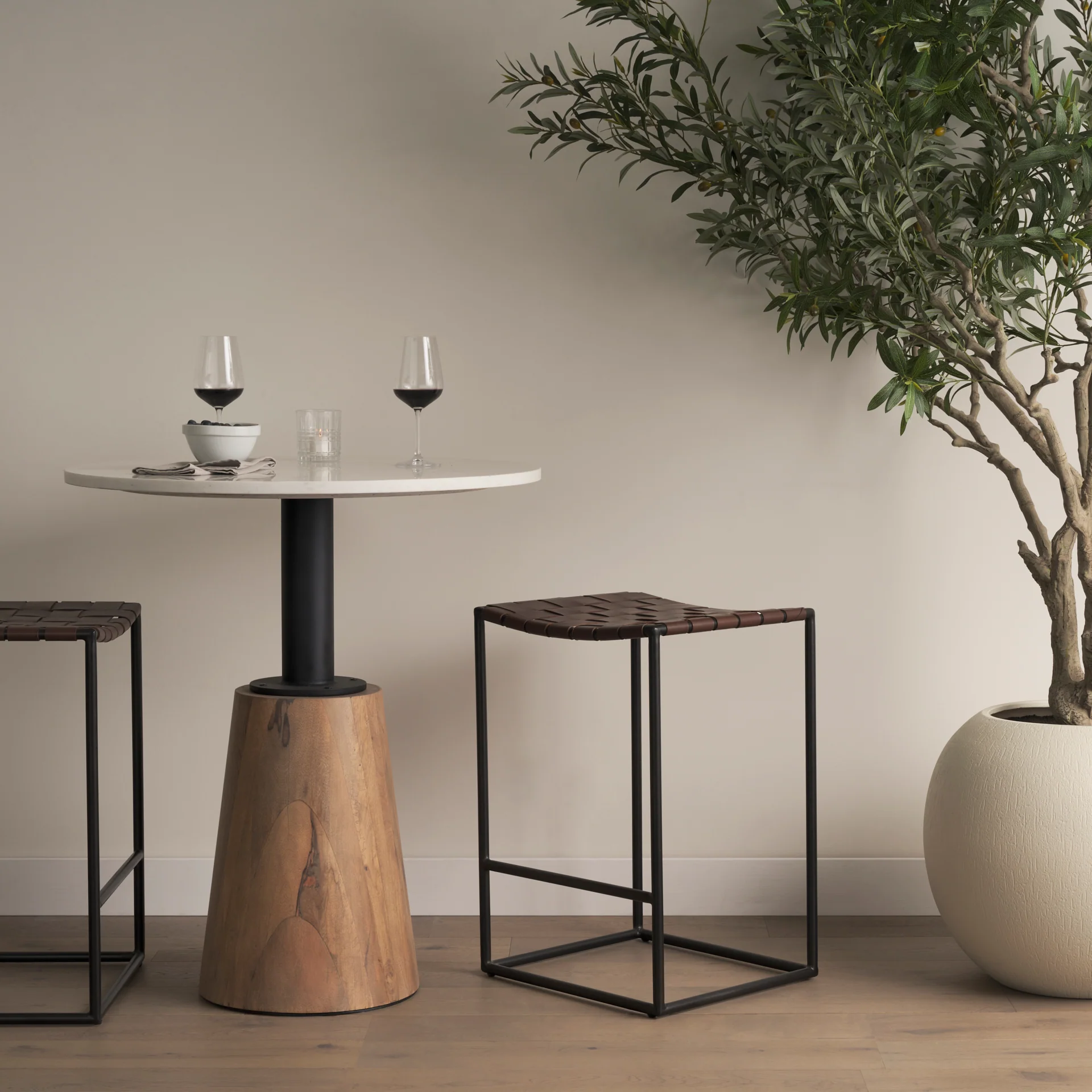 Clarissa Leather Seat Stool - Image 14