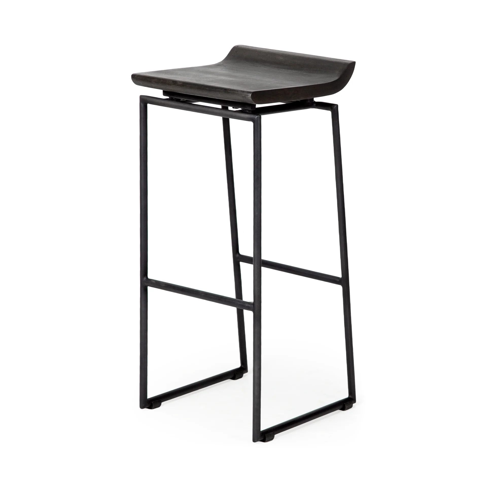 Givens Wood Seat Stool - Image 2