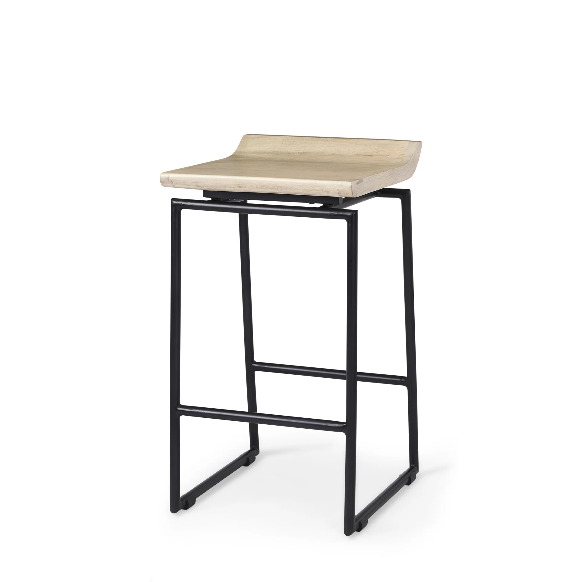 Givens Wood Seat Stool - Image 7