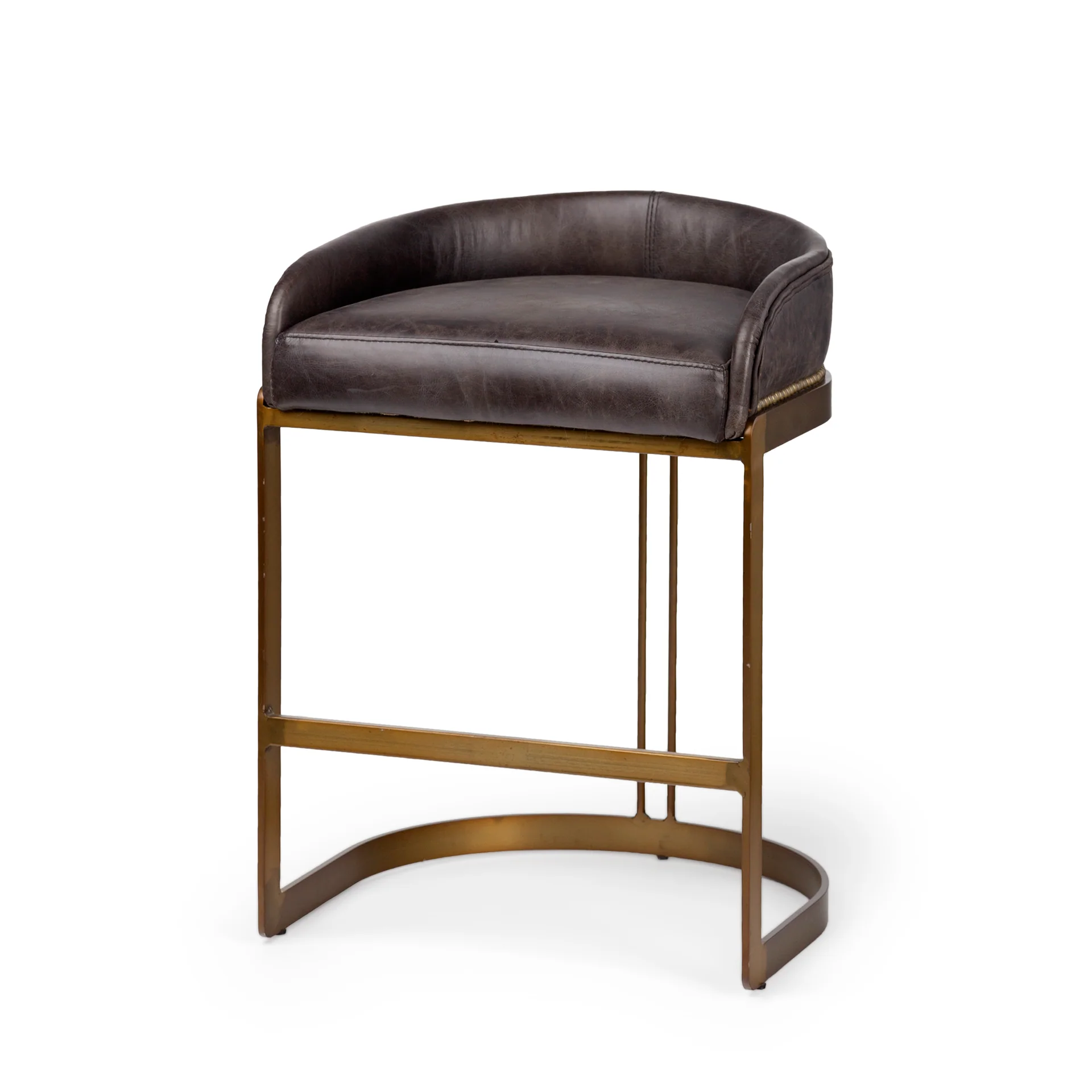 Hollyfield Leather Seat Stool