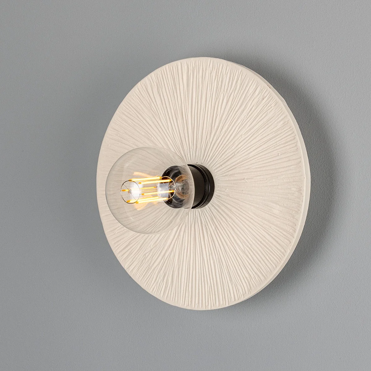 Bog Oak Wall Light - Matte White Striped - Image 4
