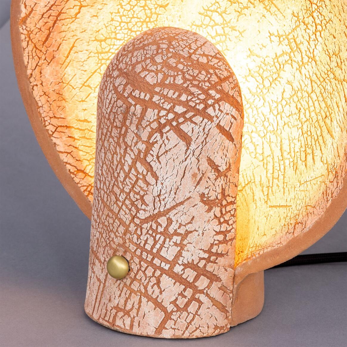 Cagliari Ceramic Scoop Table Lamp Red Iron - Image 2