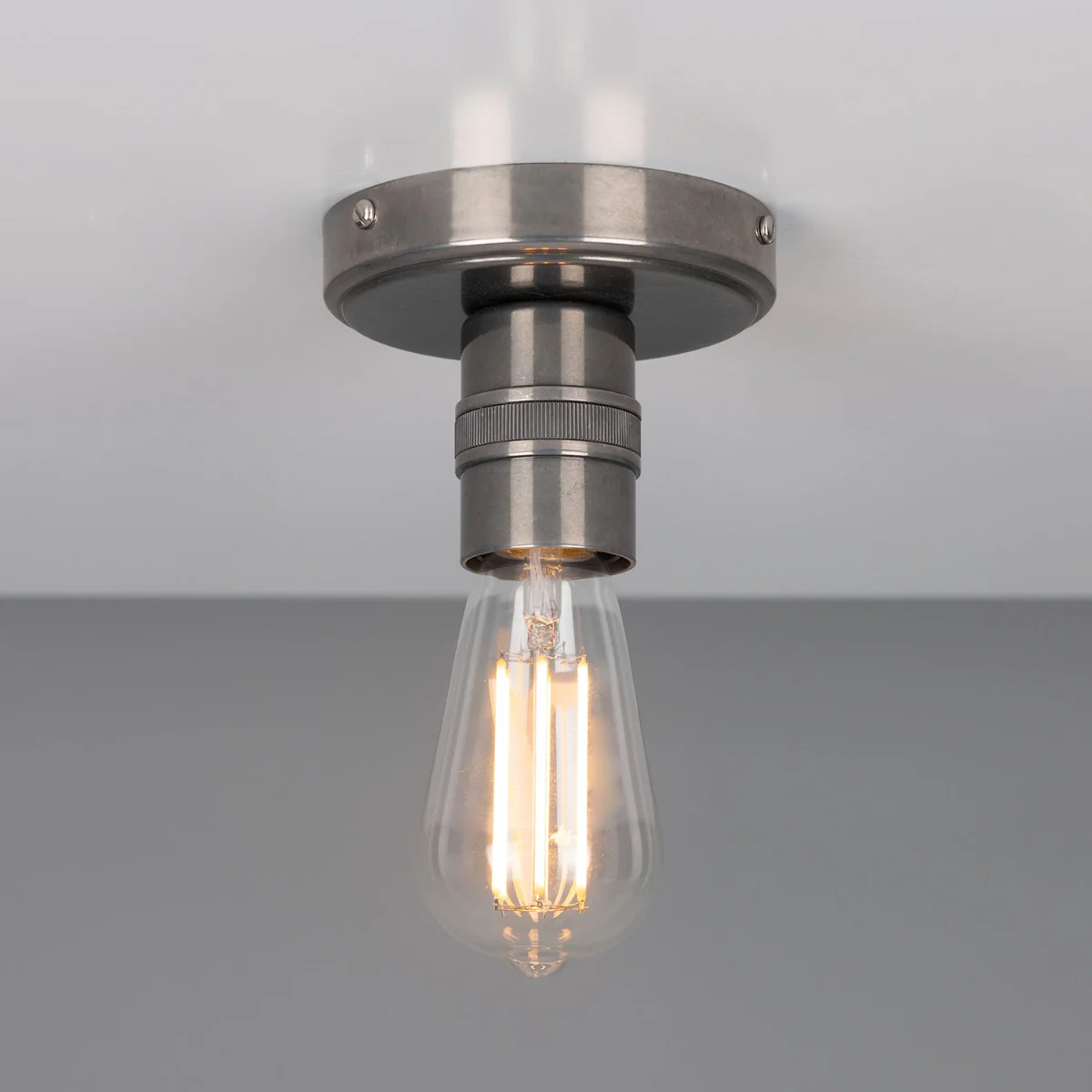 Devon Minimalist Brass Flush Ceiling Light - Image 3