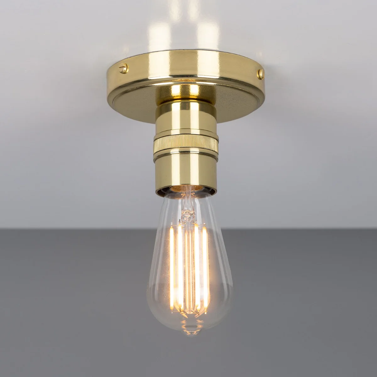 Devon Minimalist Brass Flush Ceiling Light - Image 5