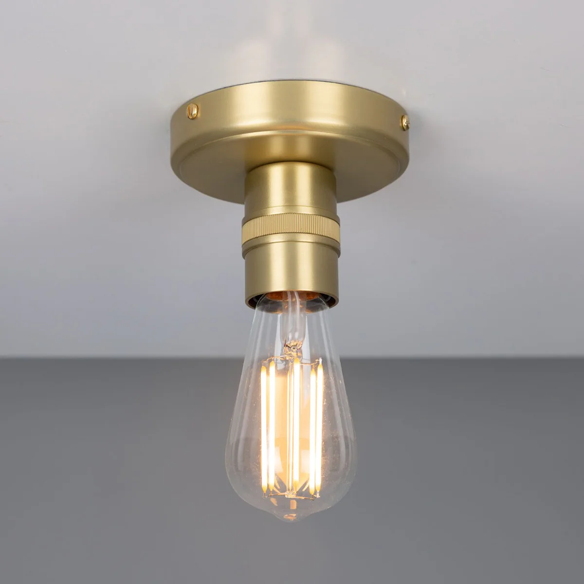Devon Minimalist Brass Flush Ceiling Light - Image 8