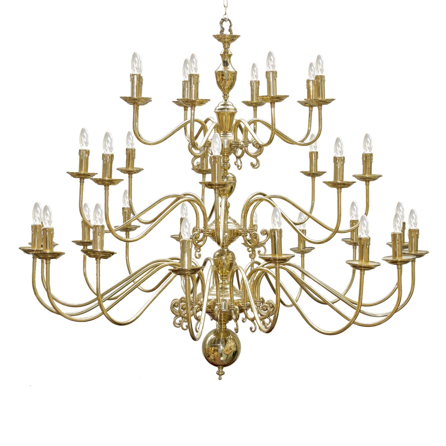 Flemish Chandelier 16+8+8 Arm Polished Brass - Image 2