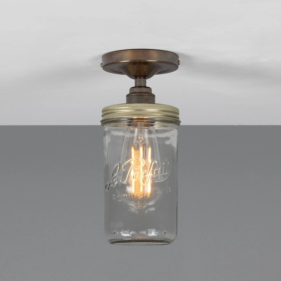 Jam Jar Flush Ceiling Light