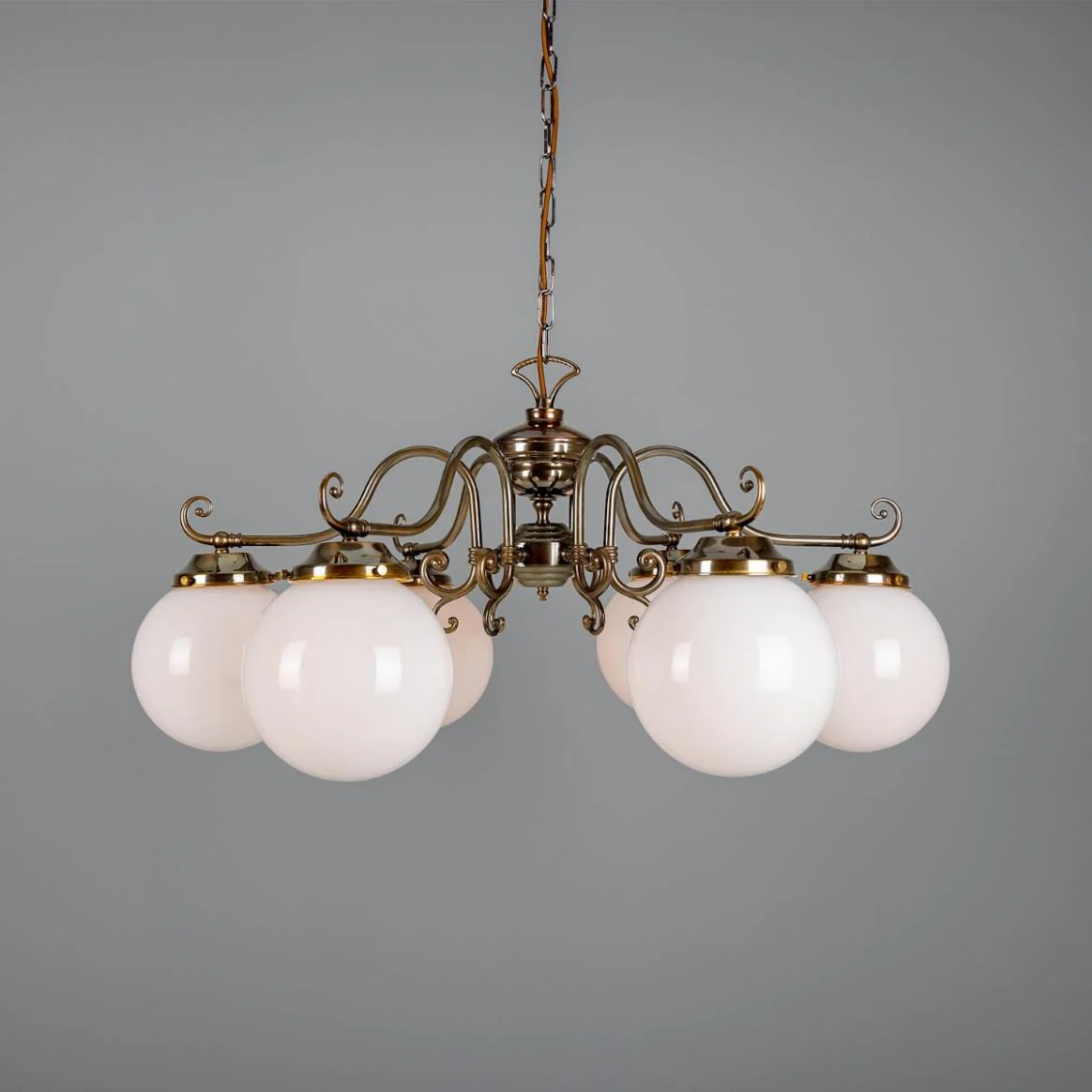 Kilturk 6 Arm Chandelier Polished Brass (GL044E)