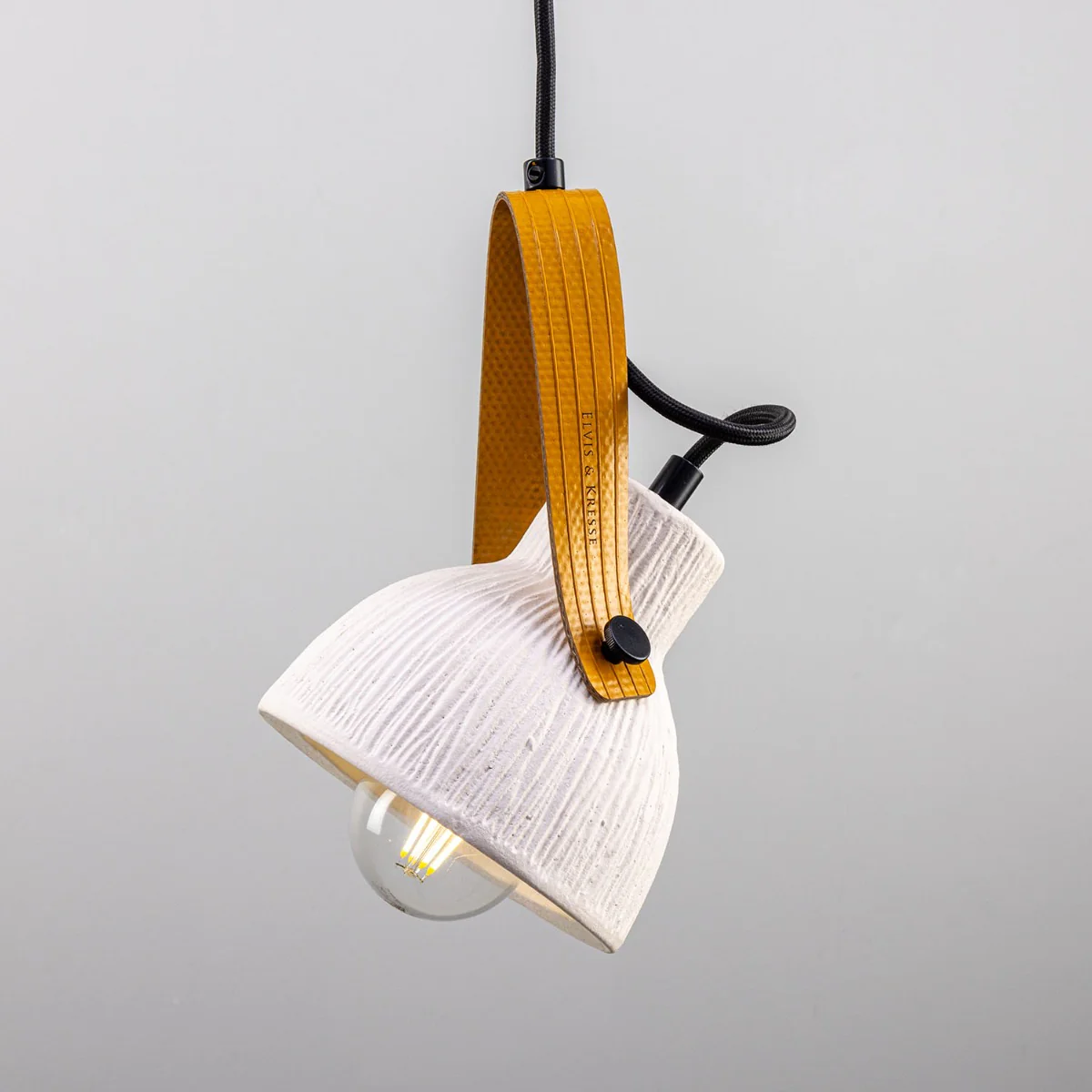 Pera Pendant - Matte White Striped - Image 4