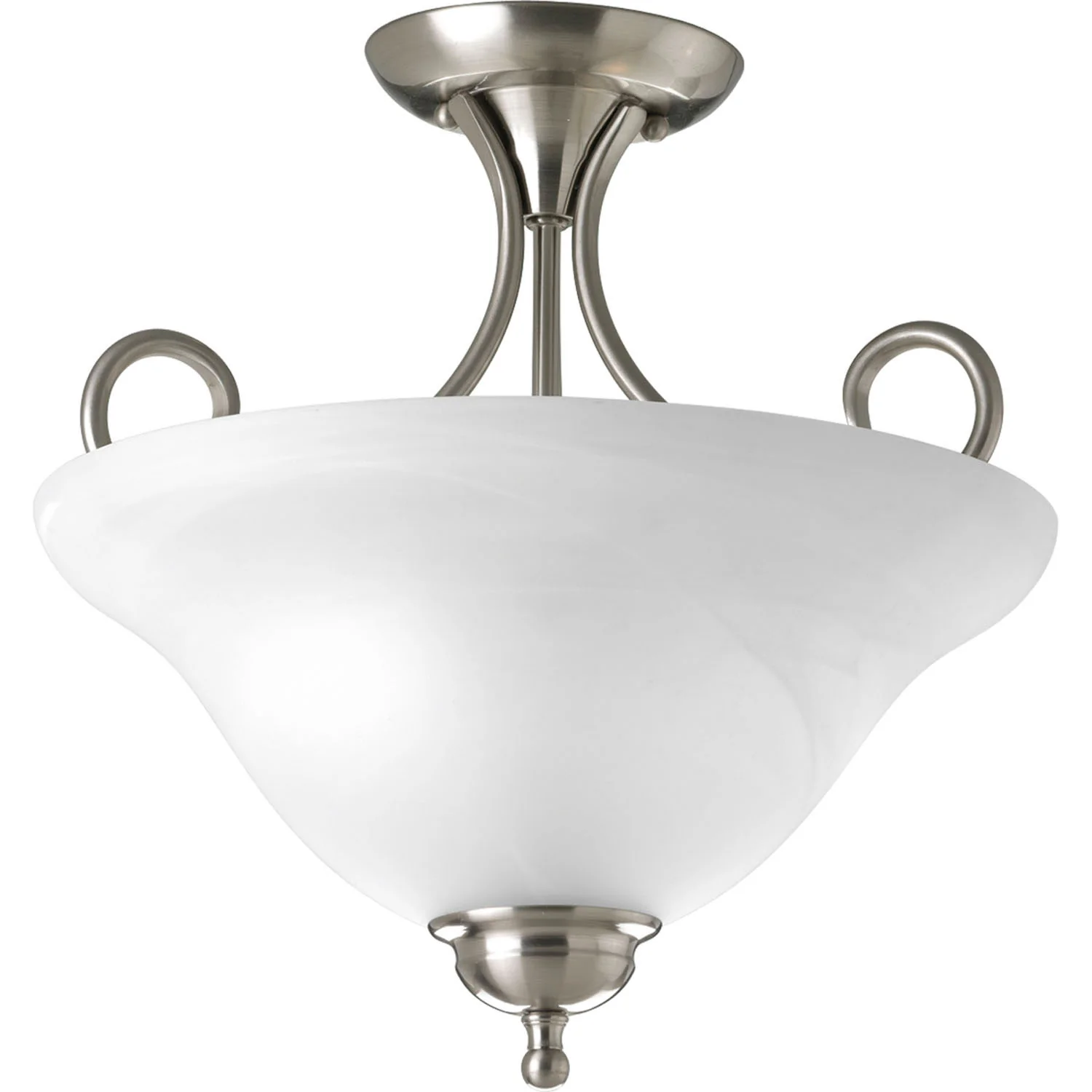 Bell Glass Alabaster Semi Flush Mount