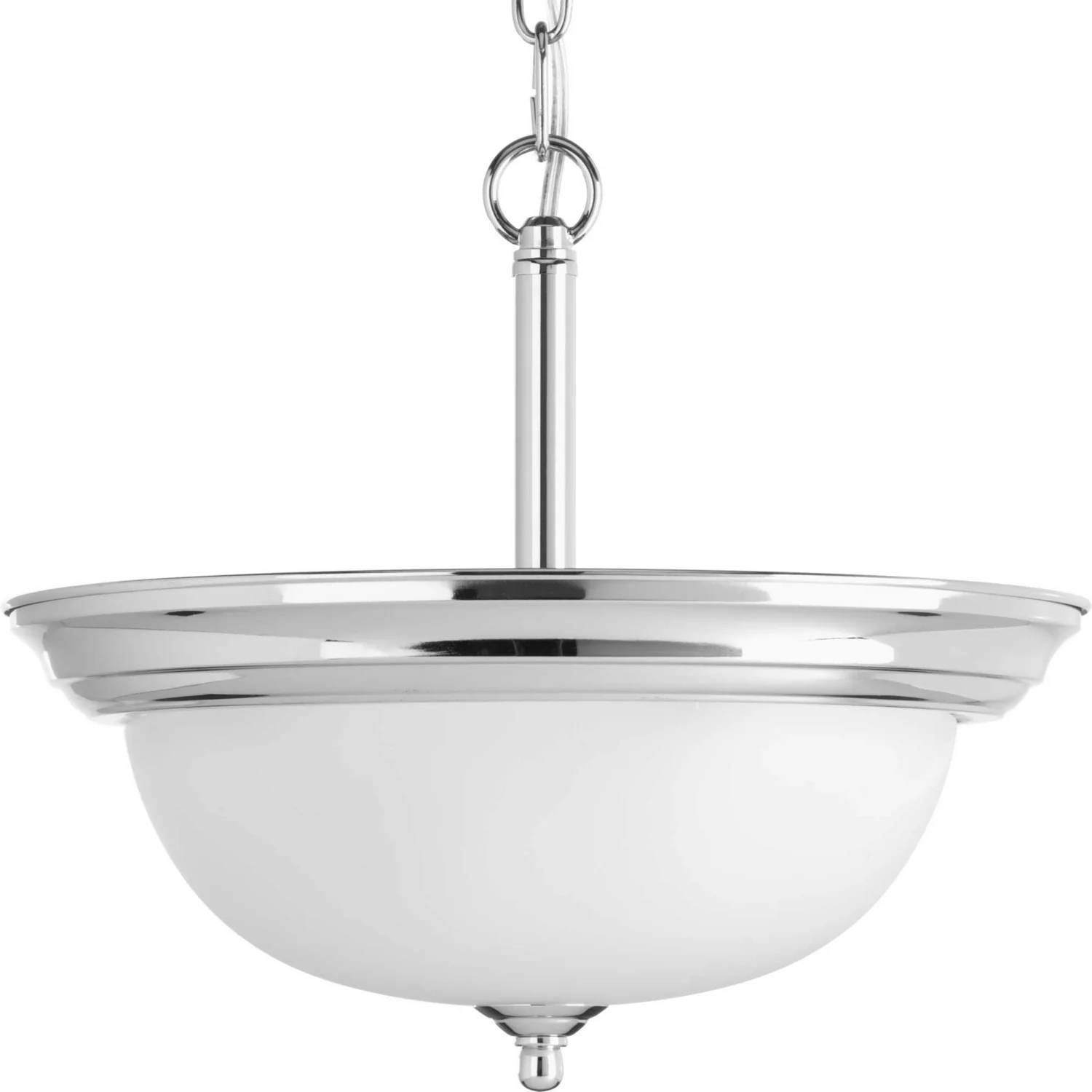 Dome Glass   Etched Semi Flush Mount
