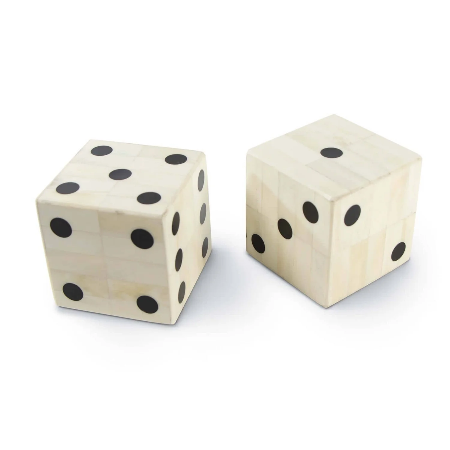 Oversized  Bone Gaming Dice Pair